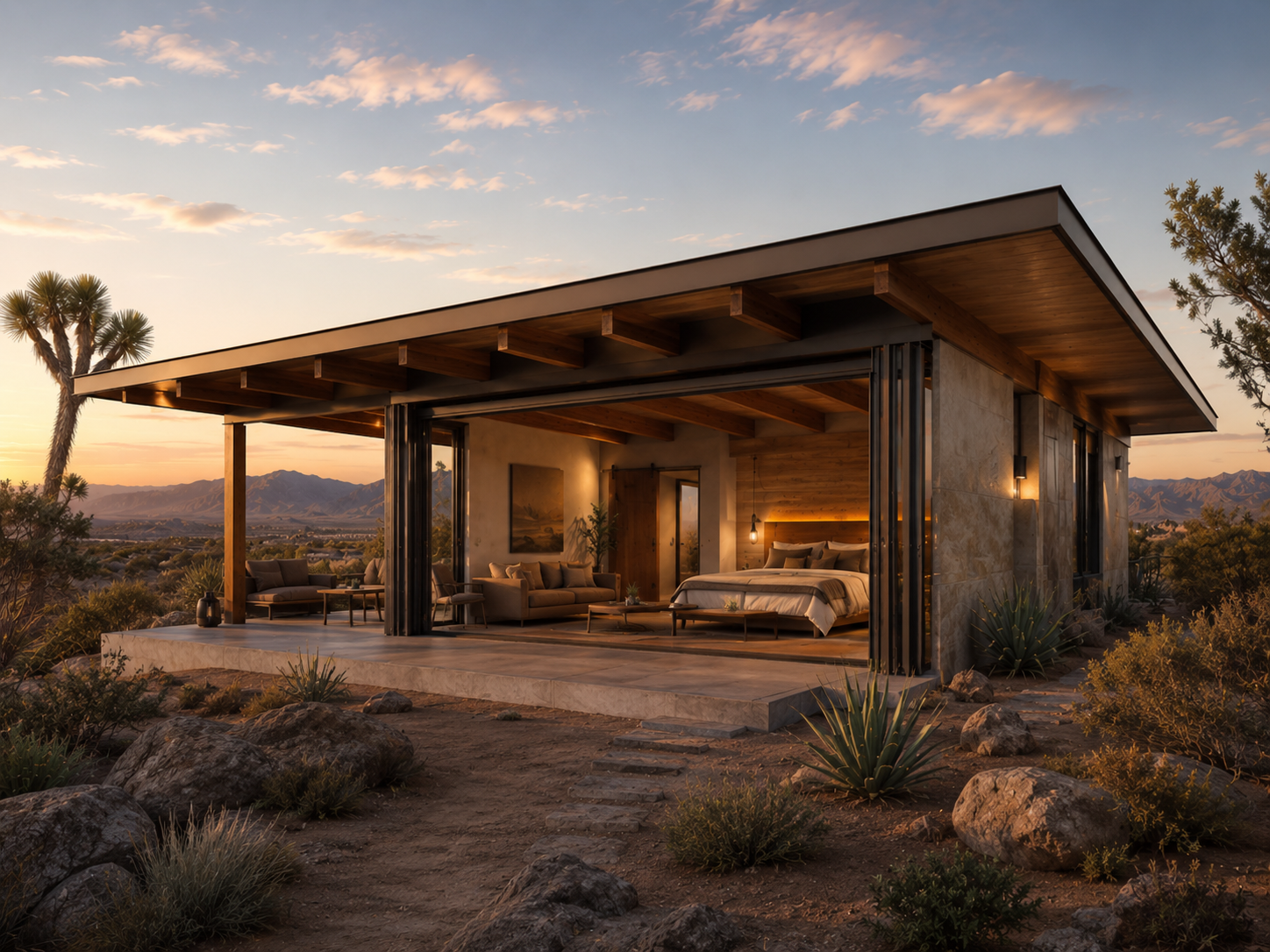 A smaller version of the primary residence, perfect for a guest house.